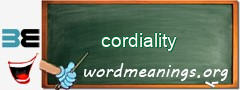 WordMeaning blackboard for cordiality